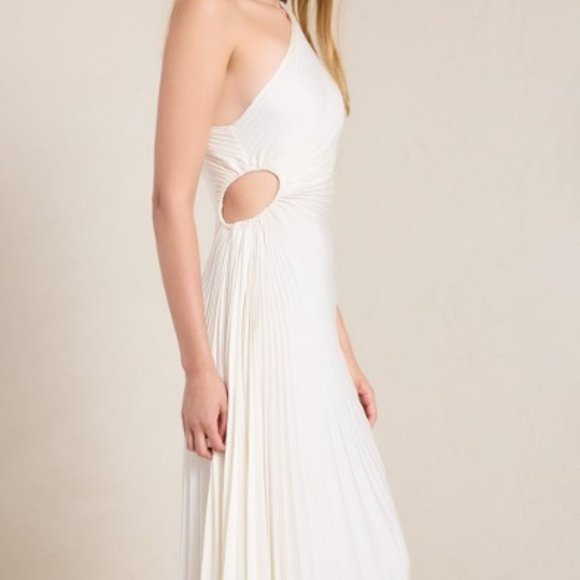 strapless open back dress A.L.C. // Satin Delfina Pleated Dress – VSP Consignment main image 0